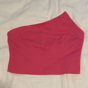 superdown Pink One-Shoulder Crop Top